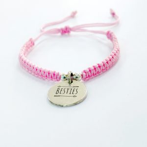 Pulsera Rosa Plata Besties