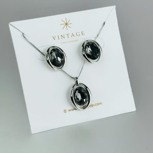 Juego Óvalo Cristal Negro