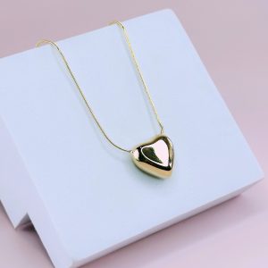 Cadena Dorada Corazon 3D