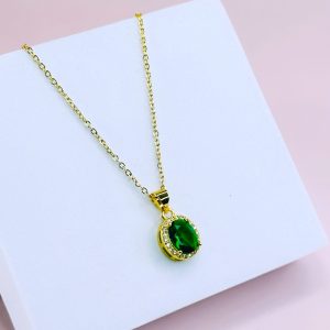Cadena Circon Verde Esmeralda