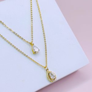 Cadena Doble Gota Cristal