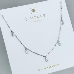 Cadena Plata Collar Hojas