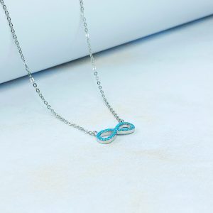 Cadena De Plata Infinito Celeste