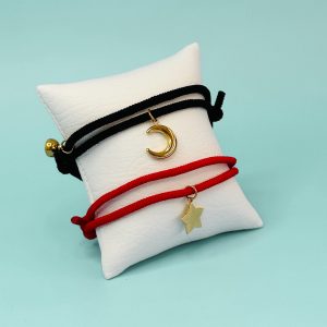 Pulsera Roja Cordón Estrella & Luna