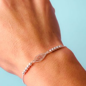 Pulsera de Plata Hoja Lisa