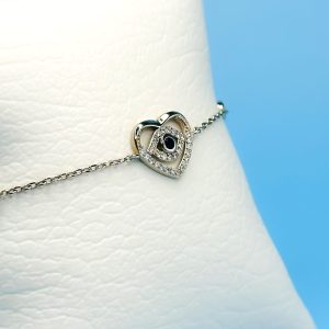 Pulsera de Plata Corazón & Ojo Turco Shine
