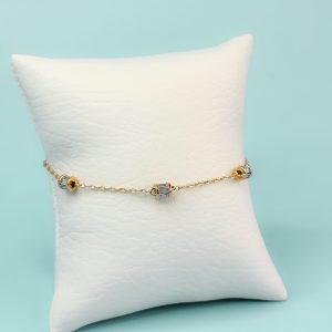 Pulsera Acero 3 Barriles Cristal
