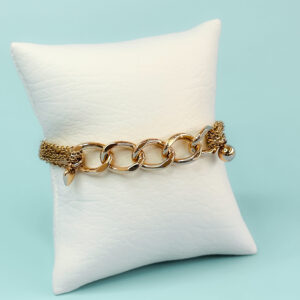 Pulsera Eslabón Ancho Cadena Mix - Imagen 2