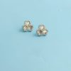 Aretes Dupe Trebol White Heart 1.5 cm - Imagen 4