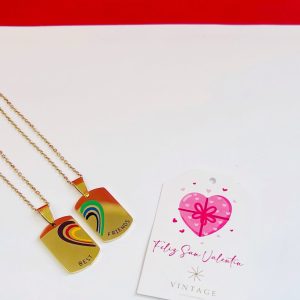 Cadena Para Mejores Amigos Corazón Arcoíris