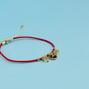 Pulsera Roja Piedra Naranja