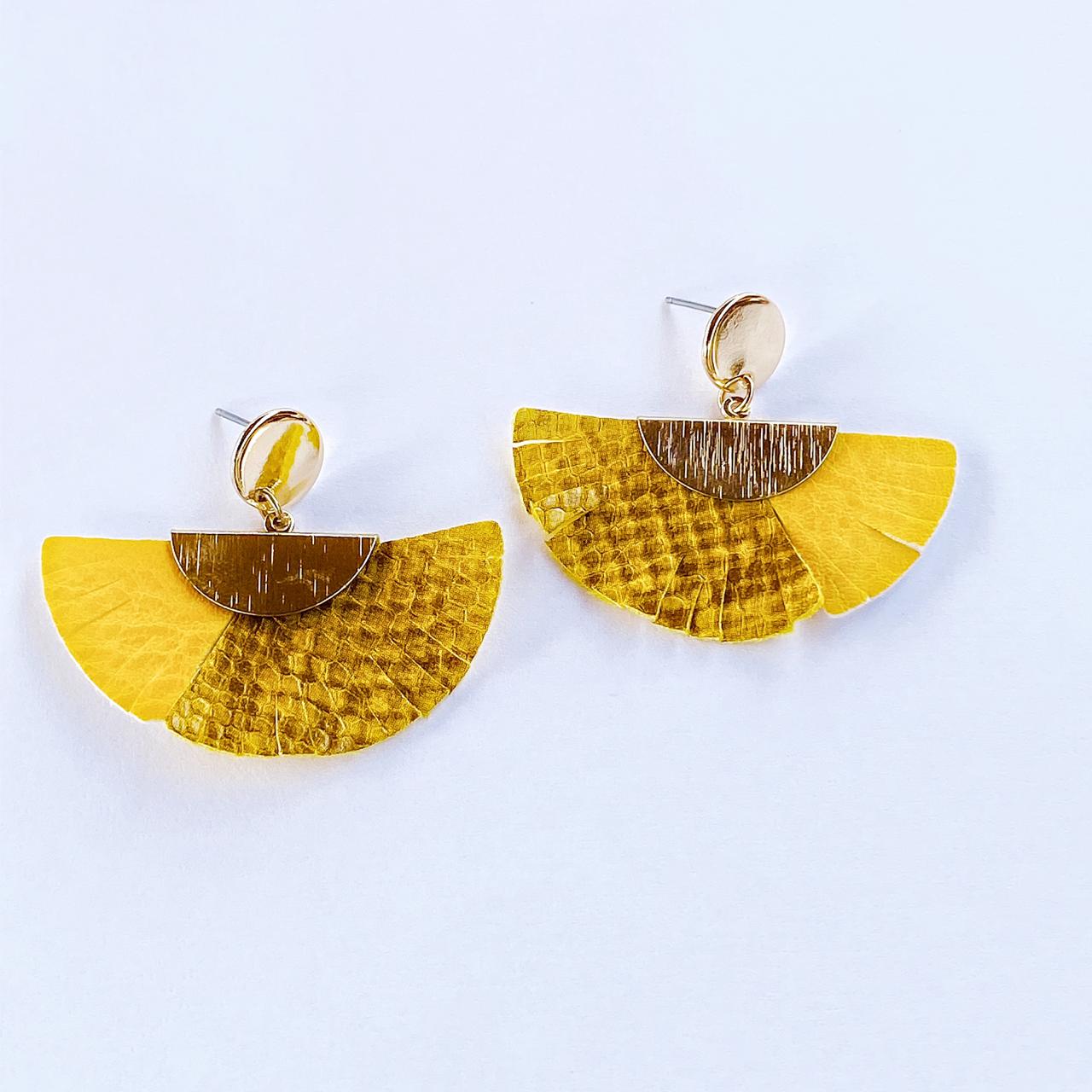 Aretes Abanico Amarillos