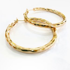 Aretes Argolla Doradas Cinzel