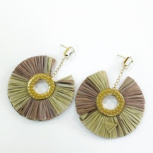 Aretes Abanico Dual Cálido