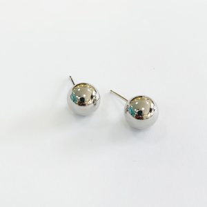 Aretes Bola Plateada