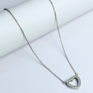 Cadena Plata Corazón Calado