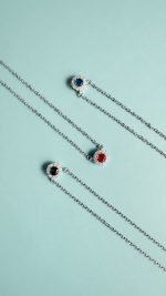 Cadena Circonia Roja Plata - Imagen 3