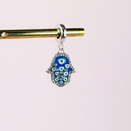 Charm - Colgante Mano De Fatima y Ojos Turcos