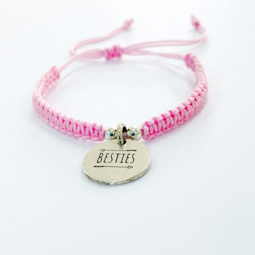 Pulsera Rosa Plata Besties