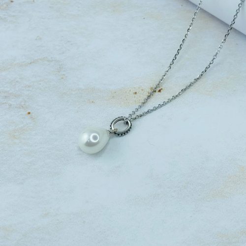 Cadena Plata Gota Perla Grande 3