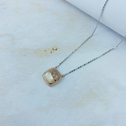 Cadena Plata Rose Nacar Cuadrado 3