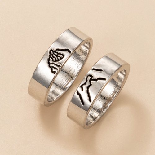 Anillos Plateados Pareja