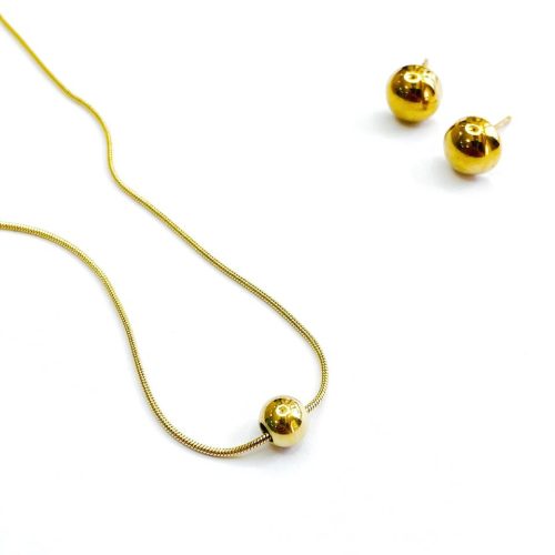 Set Acero Cadena  + Aretes